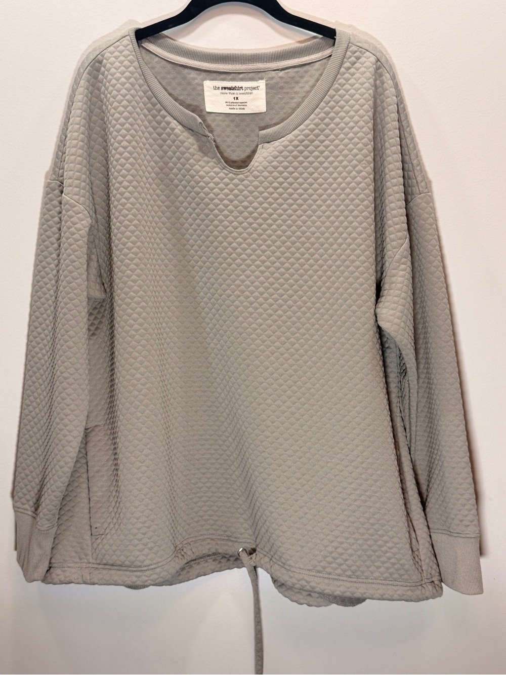 The Sweatshirt Project Quilted Crewneck Sweater - Light Gray
